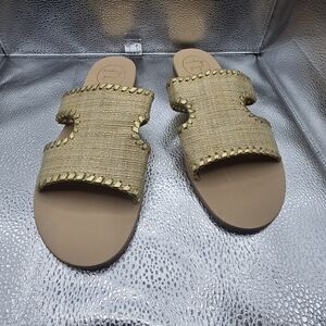 Jack Rogers Sandals Gold coastal beach size 10 medium foot